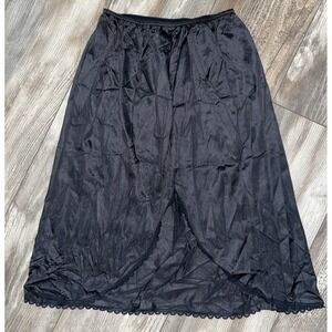 Vintage Sears Black‎ Skirt Slip Lace Half Slip Antron III Nylon USA Made Size M